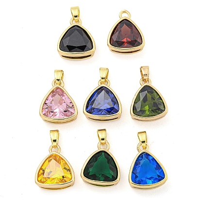 Латунь со стеклянной подвеской, треугольные