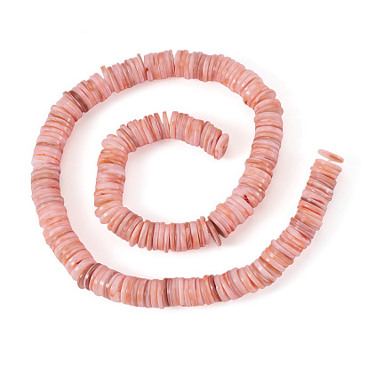 1 hebras de cuentas de concha de agua dulce naturales, disco, teñido, perlas heishi