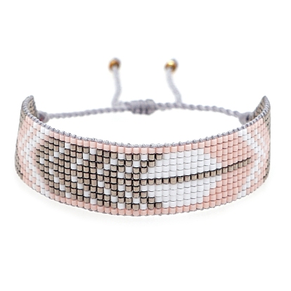 Friendship Arrowheads Loom Pattern Seed Beads Bracelets for Women, Adjustable Nylon Cord Braided Bead Bracelets