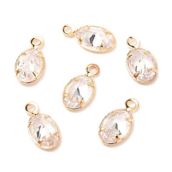 Латунь прелести циркония кубической, овальные