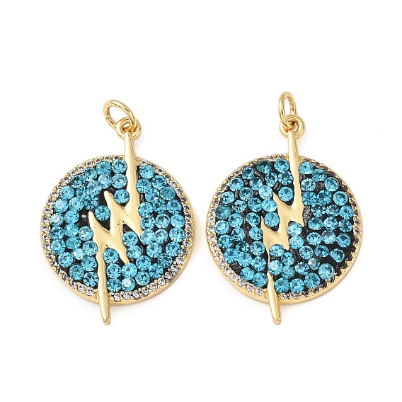 Подвески латунные горный хрусталь, плоские круглые прелести, с полимерной глиной, стойки покрытие, долговечный, без свинца и без кадмия, с целью перехода в кольце