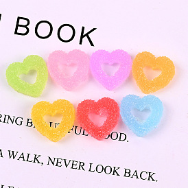 Opaque Resin Cabochons, Imitation Candy, Druzy Hollow Heart