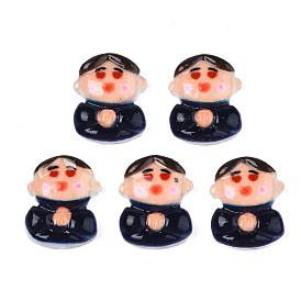 Spray Painted Opaque Resin Cabochons, Boy