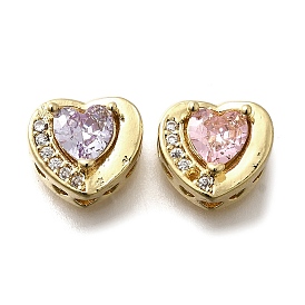 Латунные кубические циркониевые сердечки многорядные звенья, золотые, долговечный, стойки покрытие