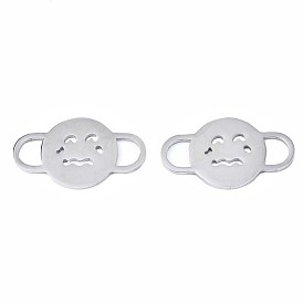 Halloween Theme Expression 304 Stainless Steel Links Connectors, Crying Face