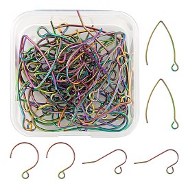 60Pcs 3 Style Ion Plating(IP) 304 Stainless Steel Earring Hooks, Ear Wire