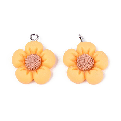 Подвески из смолы, с платиновым железным колышком, цветок