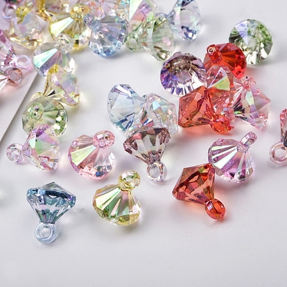 UV Plating Acrylic Pendants, Diamond