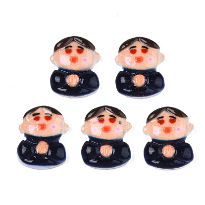 Spray Painted Opaque Resin Cabochons, Boy