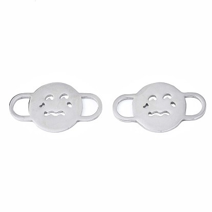 Halloween Theme Expression 304 Stainless Steel Links Connectors, Crying Face