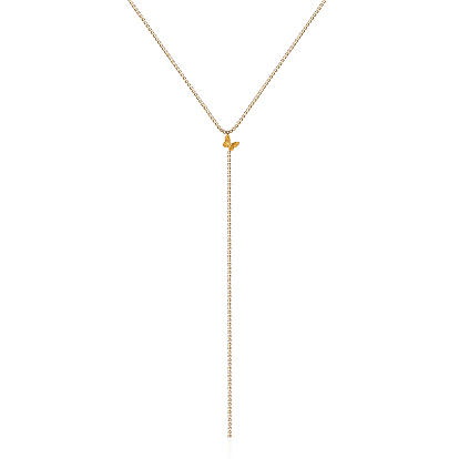 Европейский стиль нержавеющая сталь бабочка подвеска y ожерелья для женщин