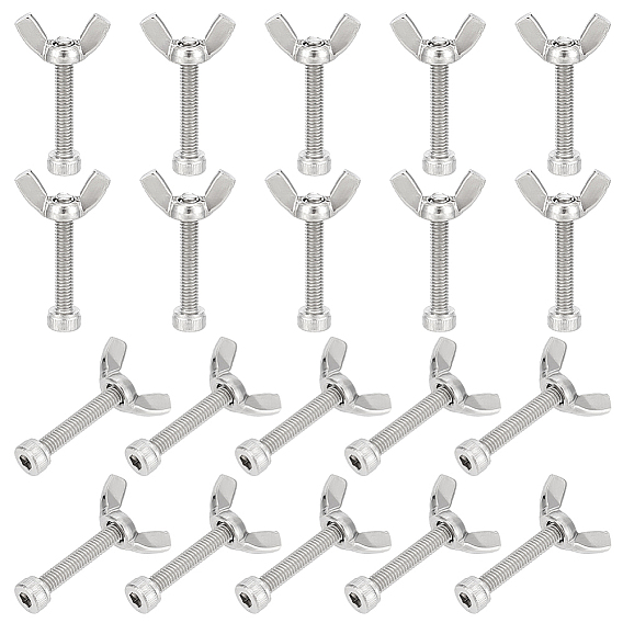 Гончарный круг глиняный бита штифт подходит, включая 20шт. м4 304 барашковые гайки из нержавеющей стали, форме бабочки, 20шт.м4 304 винты с шестигранной головкой из нержавеющей стали