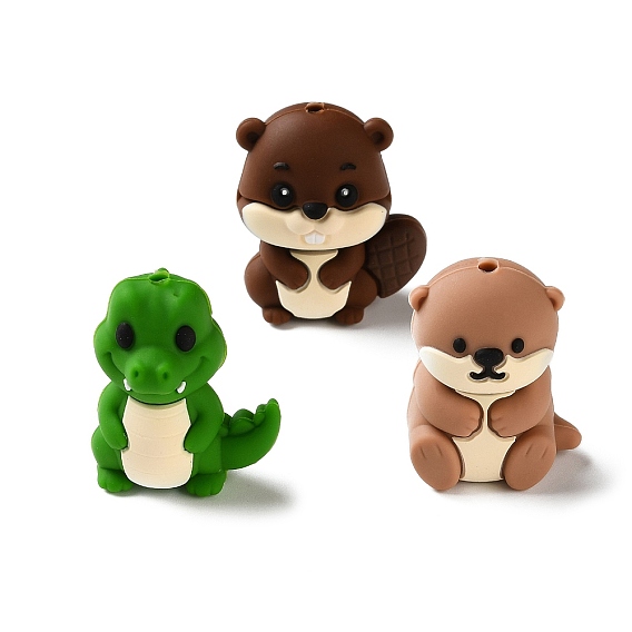 3D Animal Theme Silicone Beads, Focal Beads