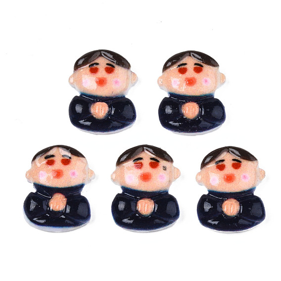 Spray Painted Opaque Resin Cabochons, Boy
