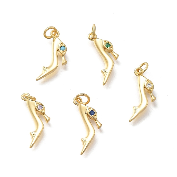 Латунные микро проложить кубического циркония подвески, подвески на высоких каблуках, без кадмия и без свинца, стойки покрытие, долговечный, реальный 18 k позолоченный, с целью перехода в кольце