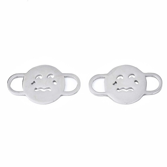 Halloween Theme Expression 304 Stainless Steel Links Connectors, Crying Face
