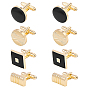 4 Pairs 4 Styles Alloy Cufflinks, Light Gold