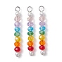 Glass & Round Shell Pearl Beaded Pendants, with 304 Stainless Steel Loops