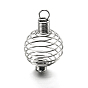 Iron Spiral Bead Cages Pendants Making, Round