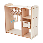 Собранный деревянный кукольный шкаф, подвесные витрины для сережек, Держатель-органайзер для сережек в шкафу для кукольного домика с вешалками (шт.)