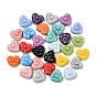 Handmade Porcelain Beads, Heart, Bright Glazed Porcelain
