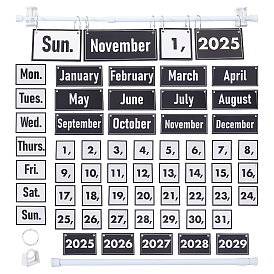 Бумажный календарь-планер, Календарь-плакат для офисных принадлежностей на стену, с пластиковым стержнем и крючком, железные кольцевые зажимы