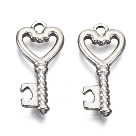 Pendentifs en acier inoxydable, touche de coeur