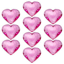 10 шт. кабошоны из акрила со стразами и плоской спинкой, граненое сердце