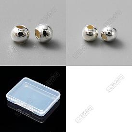 120piezas 2tamaño 925juegos de cuentas de plata esterlina, rondo