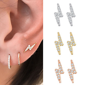 Sparkling Diamond Stud Earrings - Elegant European Style Ear Jewelry