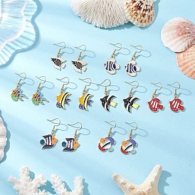 8пары на тему океана 304 серьги-подвески из нержавеющей стали, с подвесками из эмали и сплава 