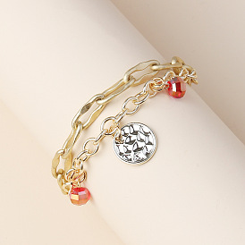 Bracelet pendentif en cristal de mode avec chaîne en métal pour femmes