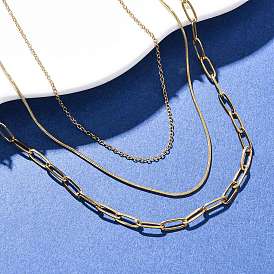 304 цепочка из скрепок из нержавеющей стали 3 многослойные ожерелья