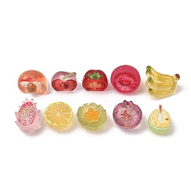 Fruit Theme Transparent
 Resin Imitation Food Cabochons, Mixed Color