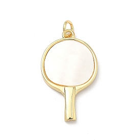 Природные подвески оболочки, прелести ракетки, с реечной обшивкой латунными выводами, долговечный, без кадмия и без свинца, белые