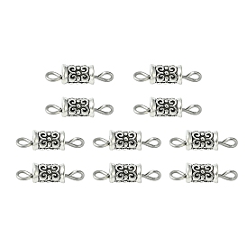 Tibetan Style Alloy Connector Charms, Column Links with 304 Stainless Steel Double Loops
