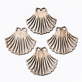 Unfinished Hollow Wood Big Pendants, Undyed, Laser Cut Wood Shapes, Shell Shape