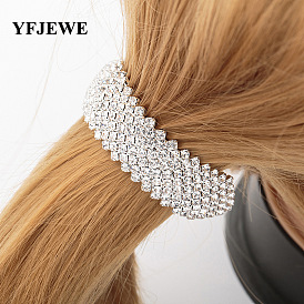 Colorful Rhinestone Hair Clip with Beads and Crocodile Clamp for Ponytail H011
