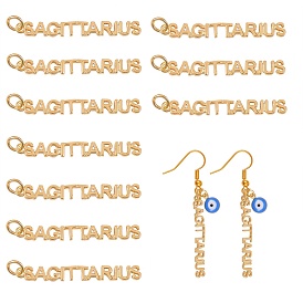 10 piezas colgantes de latón, con anillos de salto, larga duración plateado, constelación / signo del zodiaco, dorado
