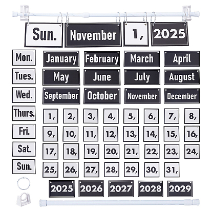 Бумажный календарь-планер, Календарь-плакат для офисных принадлежностей на стену, с пластиковым стержнем и крючком, железные кольцевые зажимы