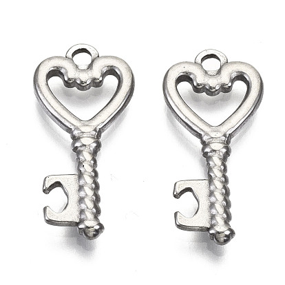Pendentifs en acier inoxydable, touche de coeur
