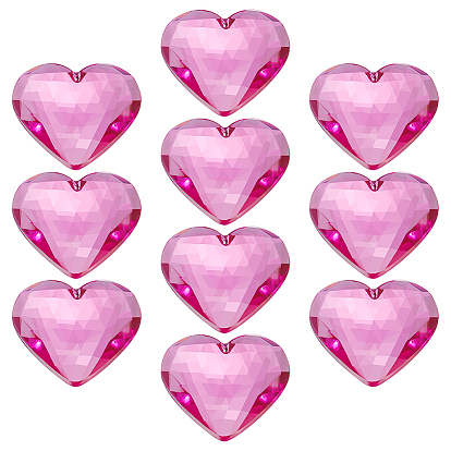10 шт. кабошоны из акрила со стразами и плоской спинкой, граненое сердце
