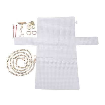 DIY Handbag Making Kits, including Iron Bag Handles & Magnetic Clasp & Deer Knot, Plastic Pin & Grid Plate