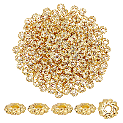 250шт. экологически чистые сплавные разделительные бусины, долговечный, без кадмия, без никеля и без свинца, цветок