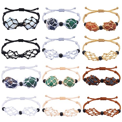 Регулируемый плетеный нейлоновый шнур макраме мешочек изготовление браслета, со стеклянными бусинами