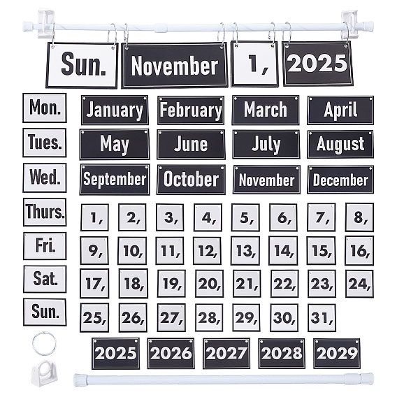 Бумажный календарь-планер, Календарь-плакат для офисных принадлежностей на стену, с пластиковым стержнем и крючком, железные кольцевые зажимы