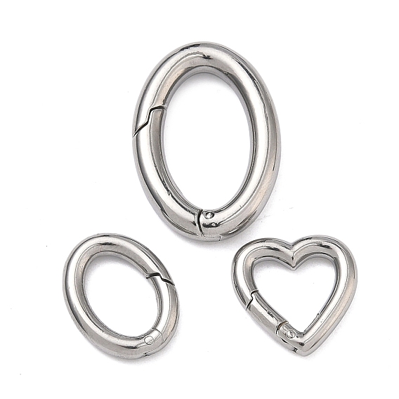 304 пружинные кольца из нержавеющей стали, овал/сердце