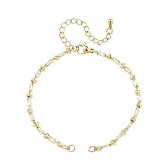 Brass with 304 Stainless Steel Bracelet Making, Rondelle