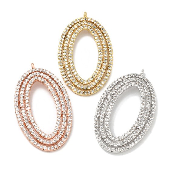 Стойка металлическая латунная микропрофилированная кубическая циркония подвески, долговечный, без свинца и без кадмия, овальные амулеты