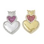 Латунные микро проложить кубического циркония подвески, сердце, долговечный, без кадмия и без свинца, стойки покрытие